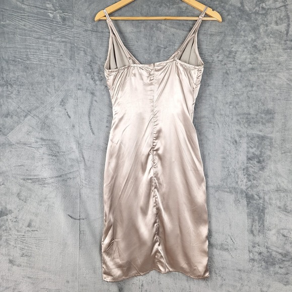 Womens Dress Medium Babydoll Y2K Wrap Ruffle HOCO Dance‎ Coquette Satin Fairy - Picture 8 of 9